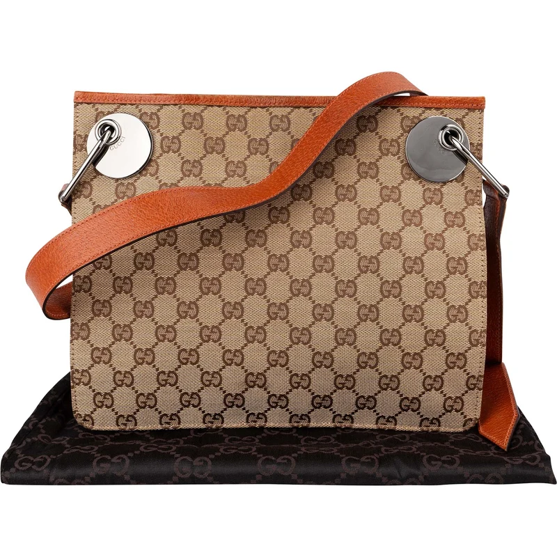 Gucci Monogram GG Canvas Messenger Tote Crossbody Bag