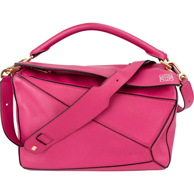 Loewe Pink Calfskin Puzzle Handbag