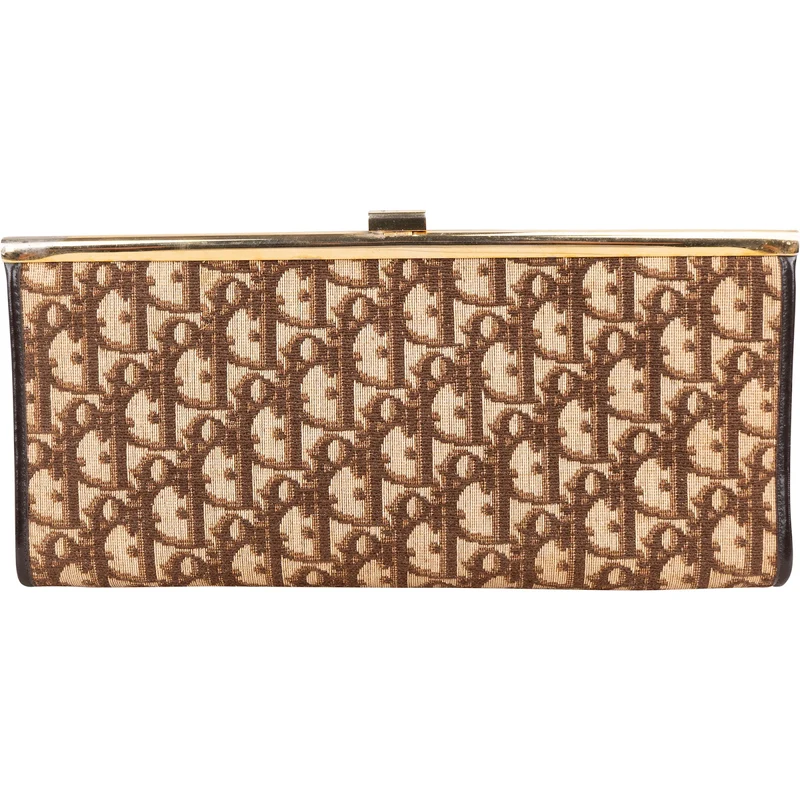 Christian Dior Oblique Trotter Monogram Canvas Frame Clutch