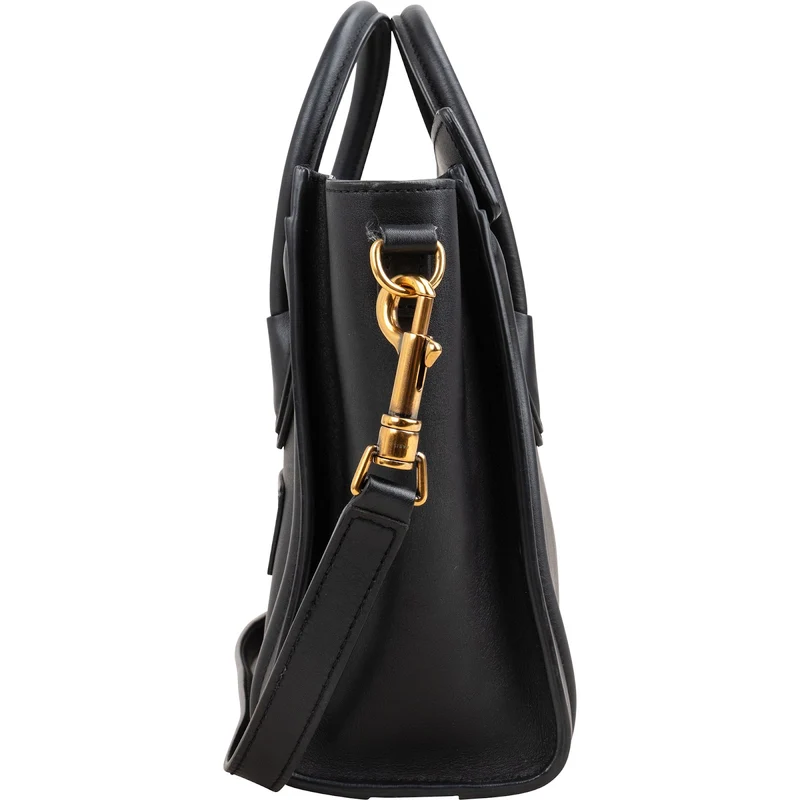 Celine Black Calfskin Leather Luggage Handbag