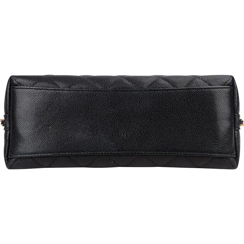 Chanel Quilted Caviar Leather Side Chain Clutch Bag