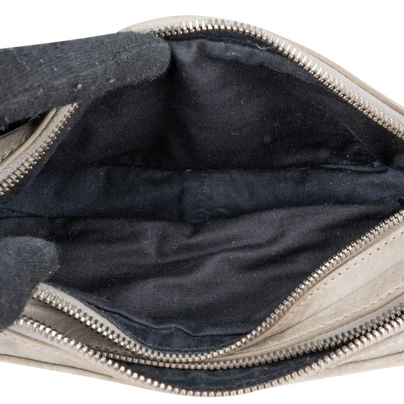 Balenciaga Grey Leather Classic City Double Pocket Hip Shoulder Bag
