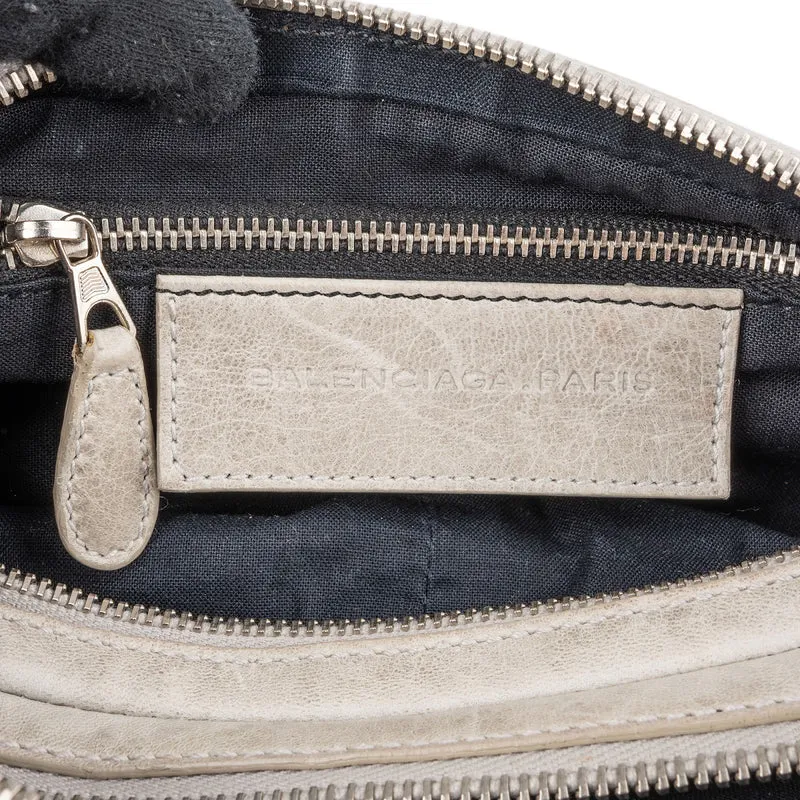 Balenciaga Grey Leather Classic City Double Pocket Hip Shoulder Bag