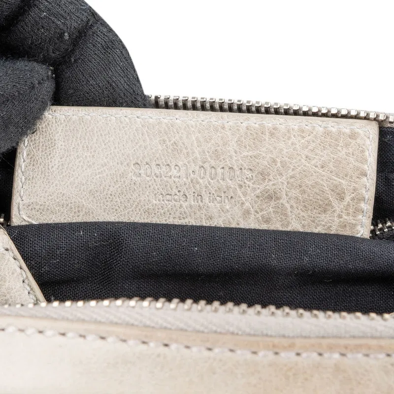 Balenciaga Grey Leather Classic City Double Pocket Hip Shoulder Bag