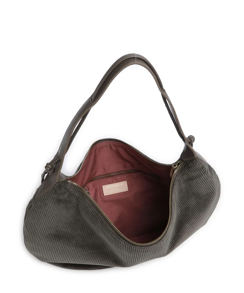 Coccinelle Thess Corduroy Beuteltasche fango
