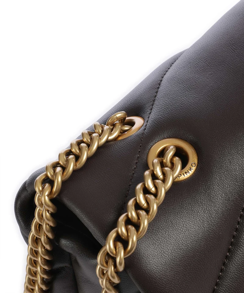 Pinko Love Puff Classic Schultertasche marrone marasca/antique gold