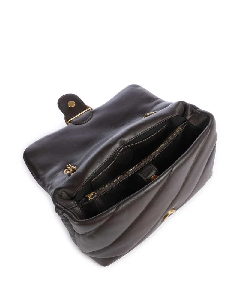 Pinko Love Puff Classic Schultertasche marrone marasca/antique gold