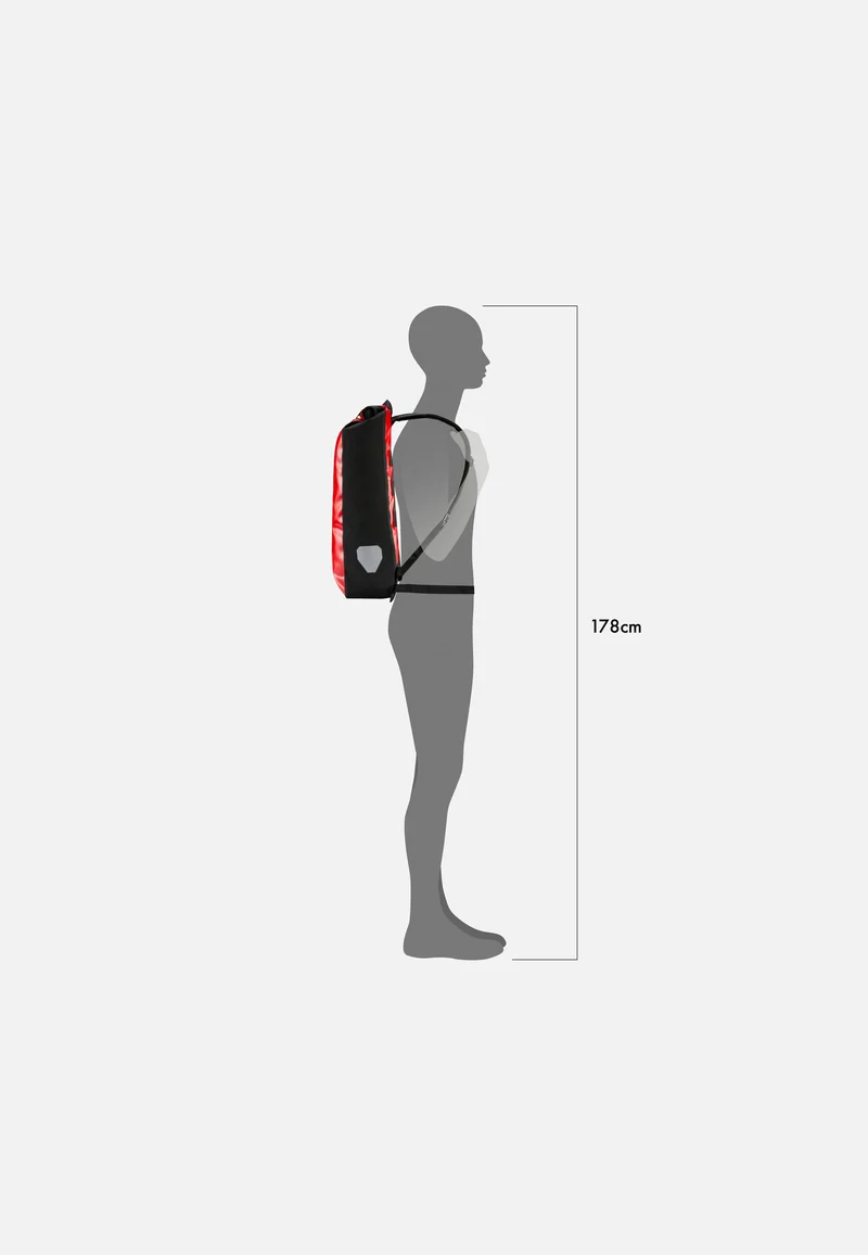 Messenger-Bag Rot Schwarz - Rolltop Rucksack