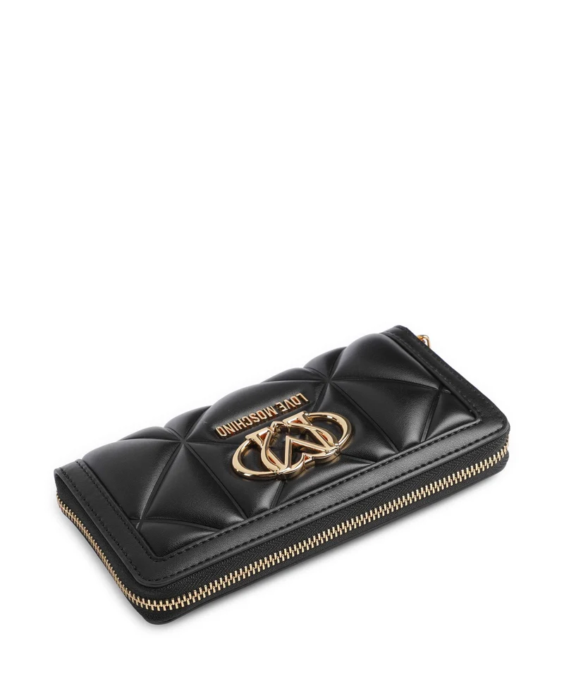 Love Moschino Embossed Q Geldbörse nero