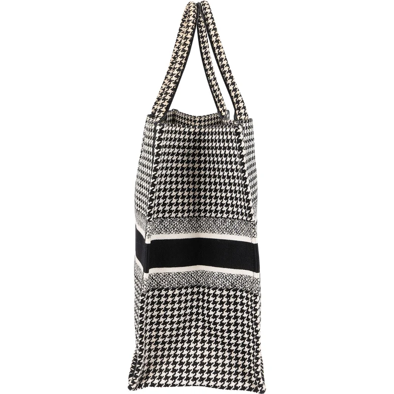 Christian Dior Houndstooth Monogram Canvas Book Tote Handbag
