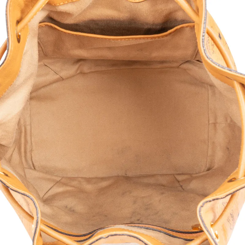 MCM Monogram Visetos Heritage Drawstring Bucket Crossbody Bag