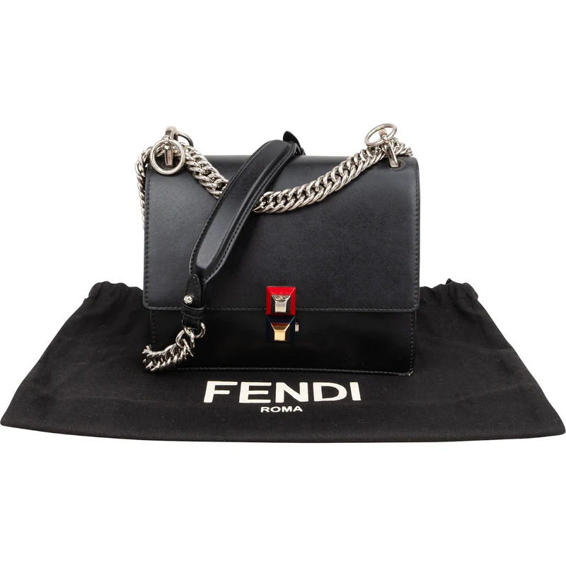 Fendi Calfskin Leather Kan I Crossbody Bag