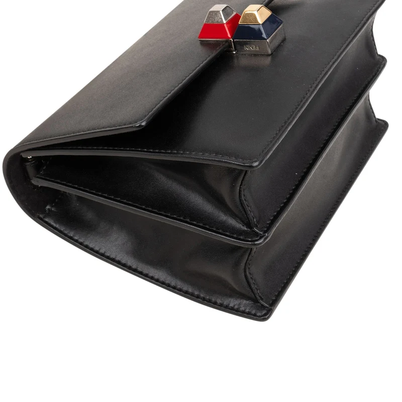 Fendi Calfskin Leather Kan I Crossbody Bag