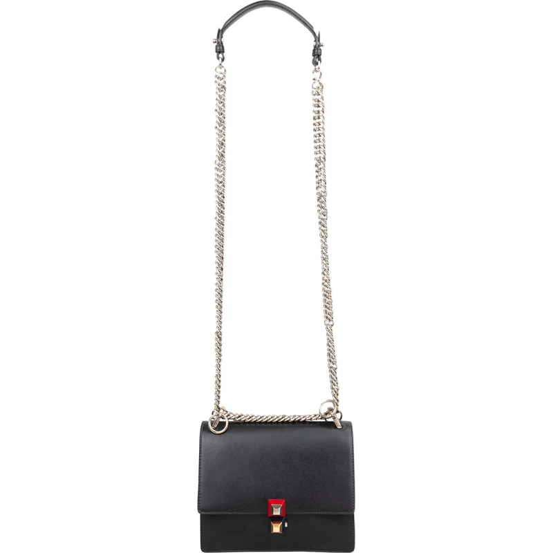 Fendi Calfskin Leather Kan I Crossbody Bag