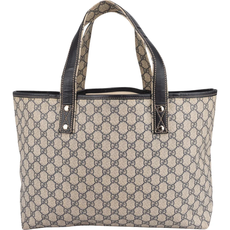 Gucci Monogram GG Supreme Canvas Web Tote Handbag