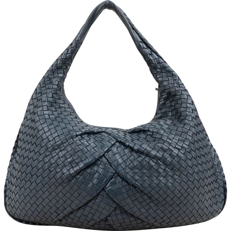 Bottega Veneta Blue Intrecciato Quilted Leather Belly Shoulder Bag
