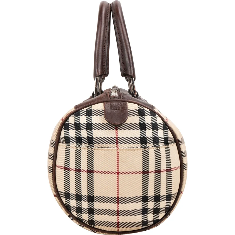 Burberry Nova-Check Monogram Bowling Handbag