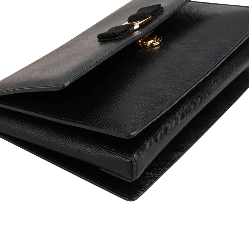 Salvatore Ferragamo Saffiano Leather Vara Bow Flap Crossbody Bag