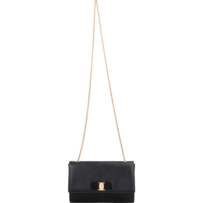 Salvatore Ferragamo Saffiano Leather Vara Bow Flap Crossbody Bag
