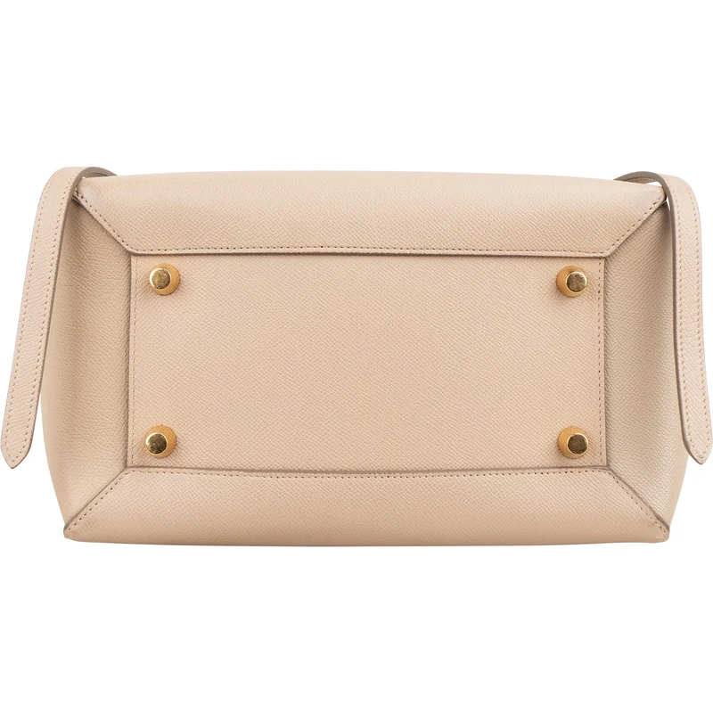 Celine Beige Grained Calfskin Belt Handbag