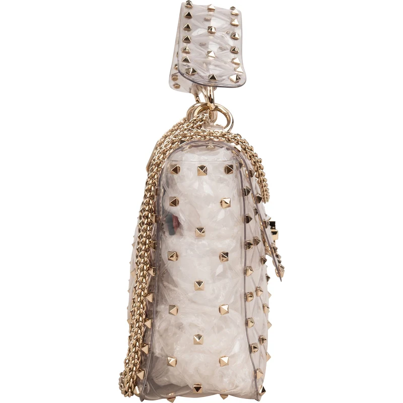 Valentino Garavani PVC Rockstud Spike Flap Crossbody Handbag