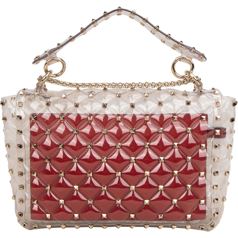 Valentino Garavani PVC Rockstud Spike Flap Crossbody Handbag