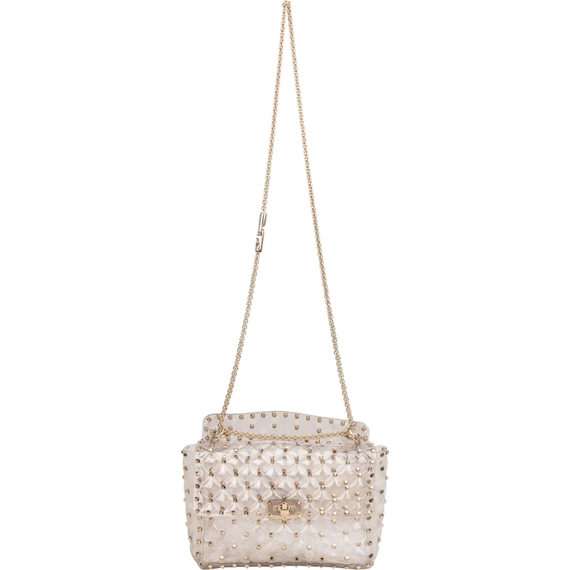 Valentino Garavani PVC Rockstud Spike Flap Crossbody Handbag