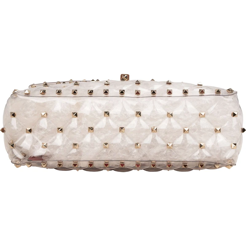 Valentino Garavani PVC Rockstud Spike Flap Crossbody Handbag