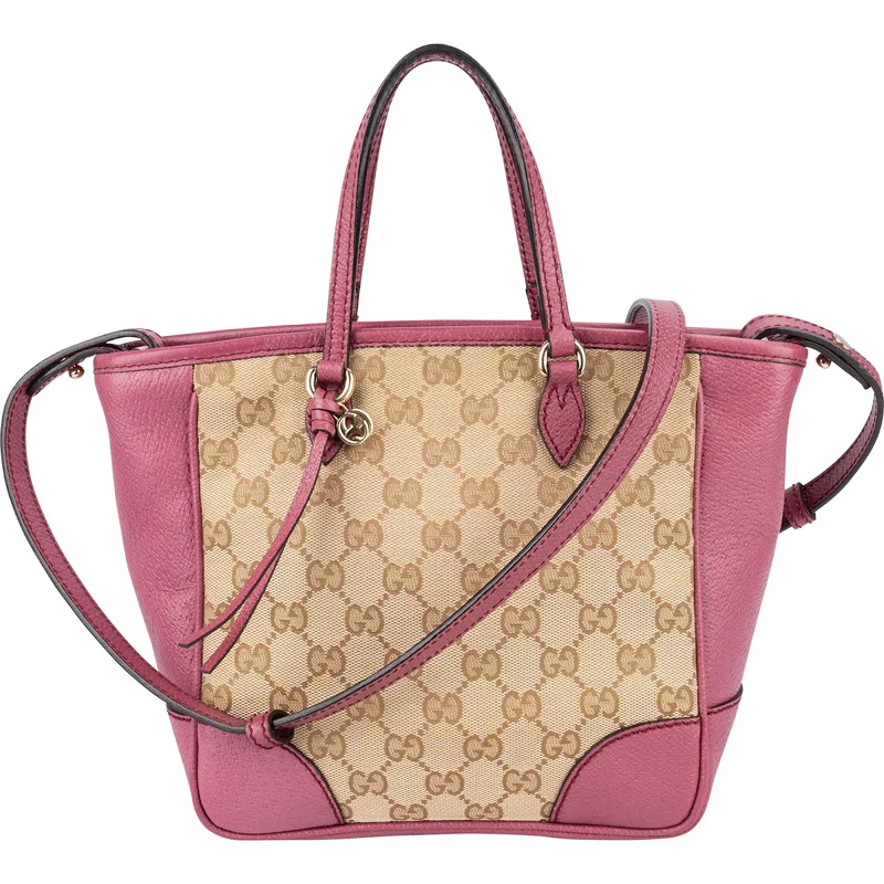 Gucci Monogram GG Canvas Bree Small Tote Crossbody Handbag