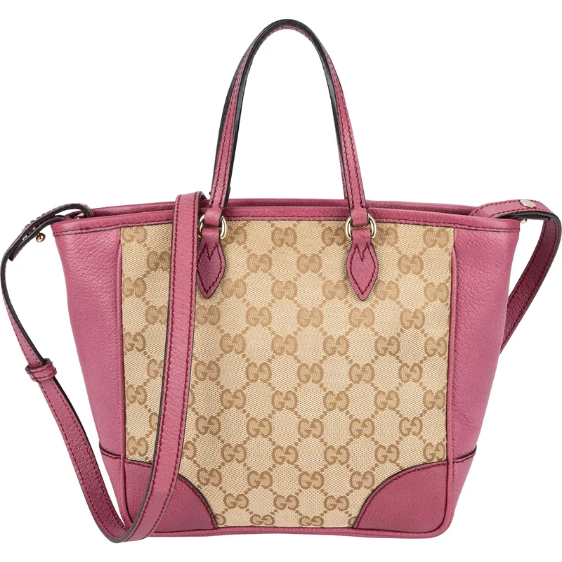 Gucci Monogram GG Canvas Bree Small Tote Crossbody Handbag