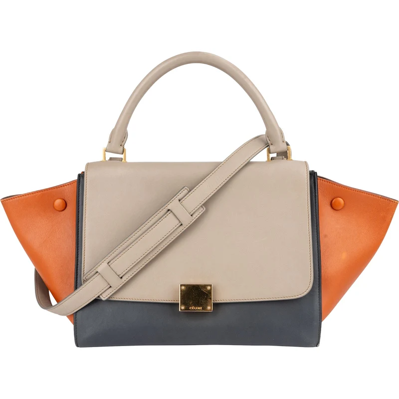 Céline Tricolor Leather Trapeze Handbag