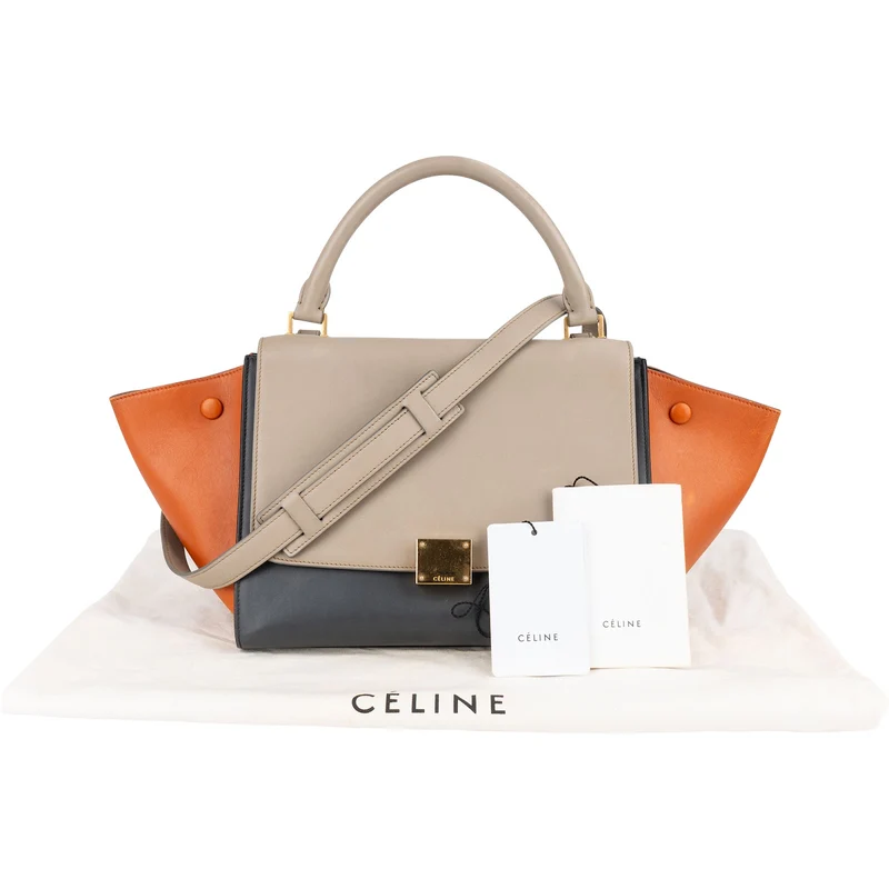 Céline Tricolor Leather Trapeze Handbag