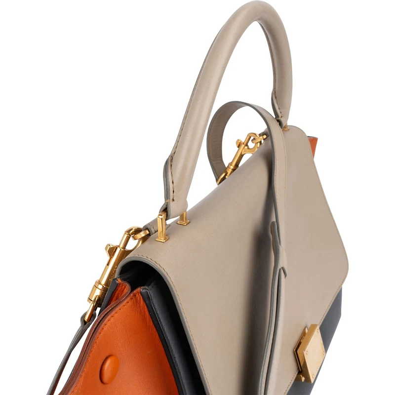 Céline Tricolor Leather Trapeze Handbag