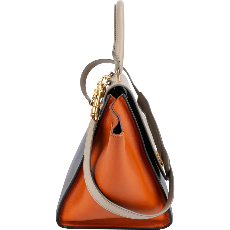 Céline Tricolor Leather Trapeze Handbag