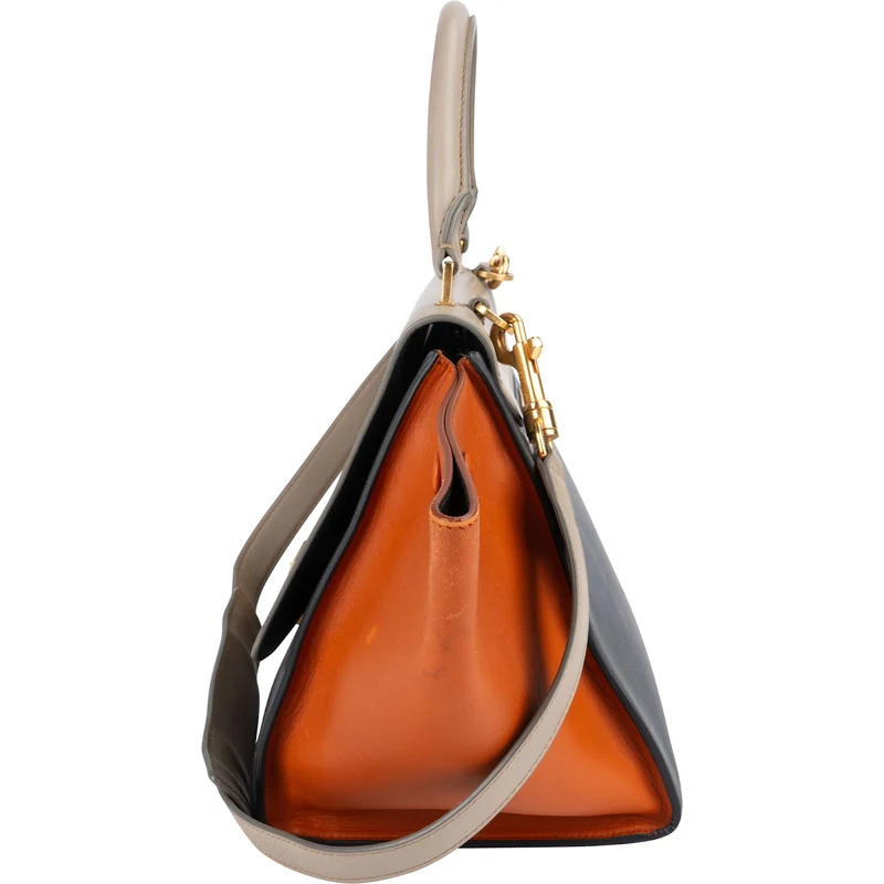 Céline Tricolor Leather Trapeze Handbag