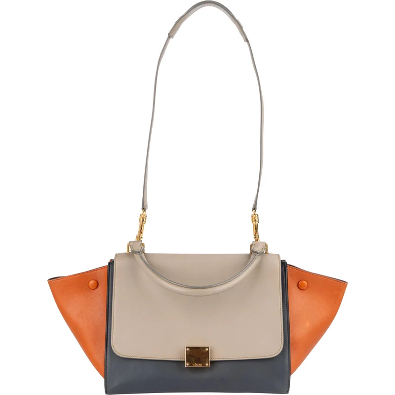 Céline Tricolor Leather Trapeze Handbag