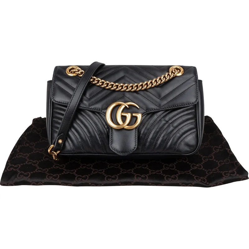 Gucci Chevron Leather GG Marmont Camera Crossbody Bag