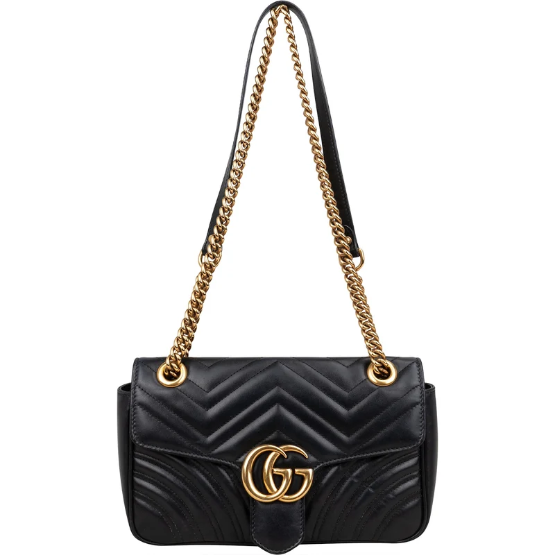 Gucci Chevron Leather GG Marmont Camera Crossbody Bag