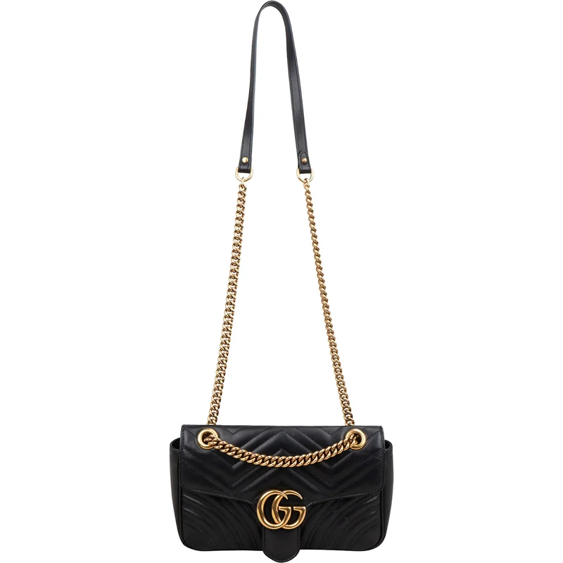Gucci Chevron Leather GG Marmont Camera Crossbody Bag
