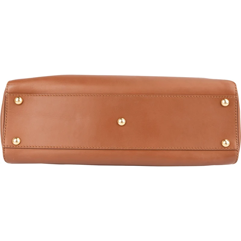 Fendi Brown Leather Peekaboo Handbag