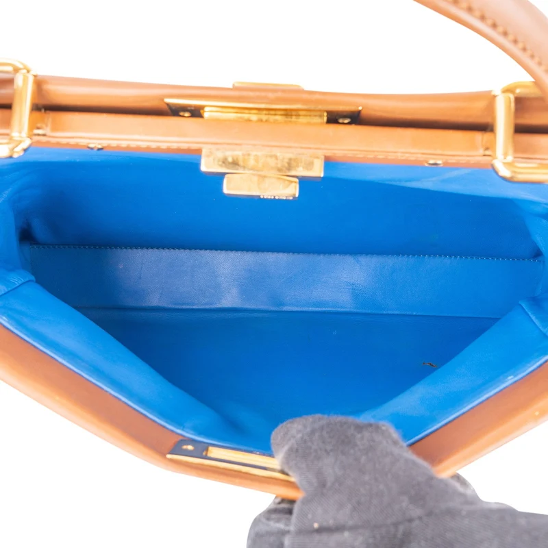 Fendi Brown Leather Peekaboo Handbag