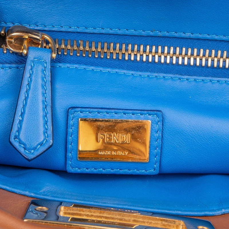 Fendi Brown Leather Peekaboo Handbag