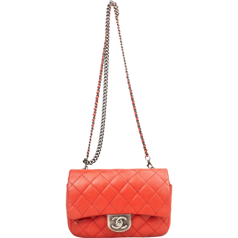 Chanel Quilted Stitched Goatskin Paris Seoul Double Carry Small Single Flap Crossbody Bag