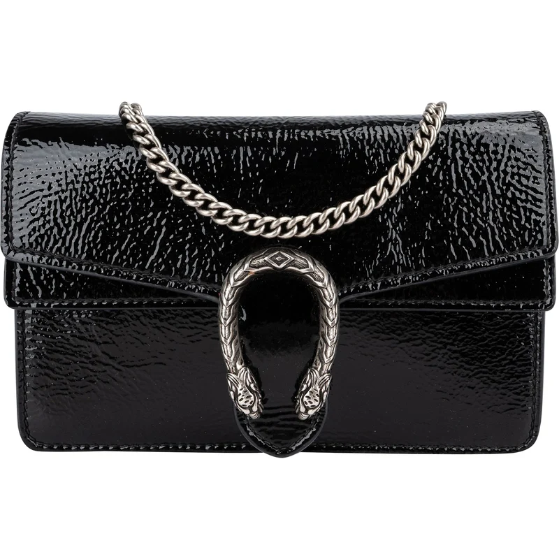 Gucci Wrinkled Patent Leather Dionysus Super Mini Crossbody Bag