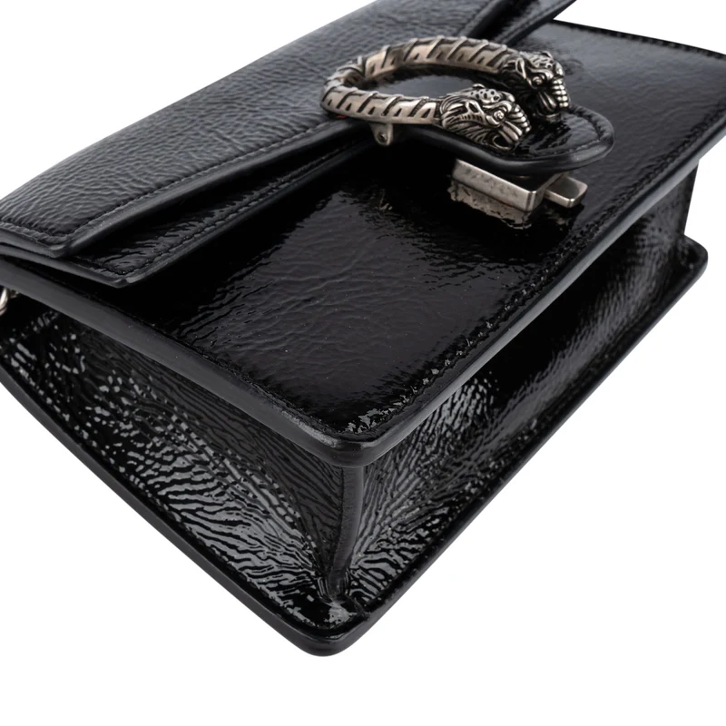 Gucci Wrinkled Patent Leather Dionysus Super Mini Crossbody Bag
