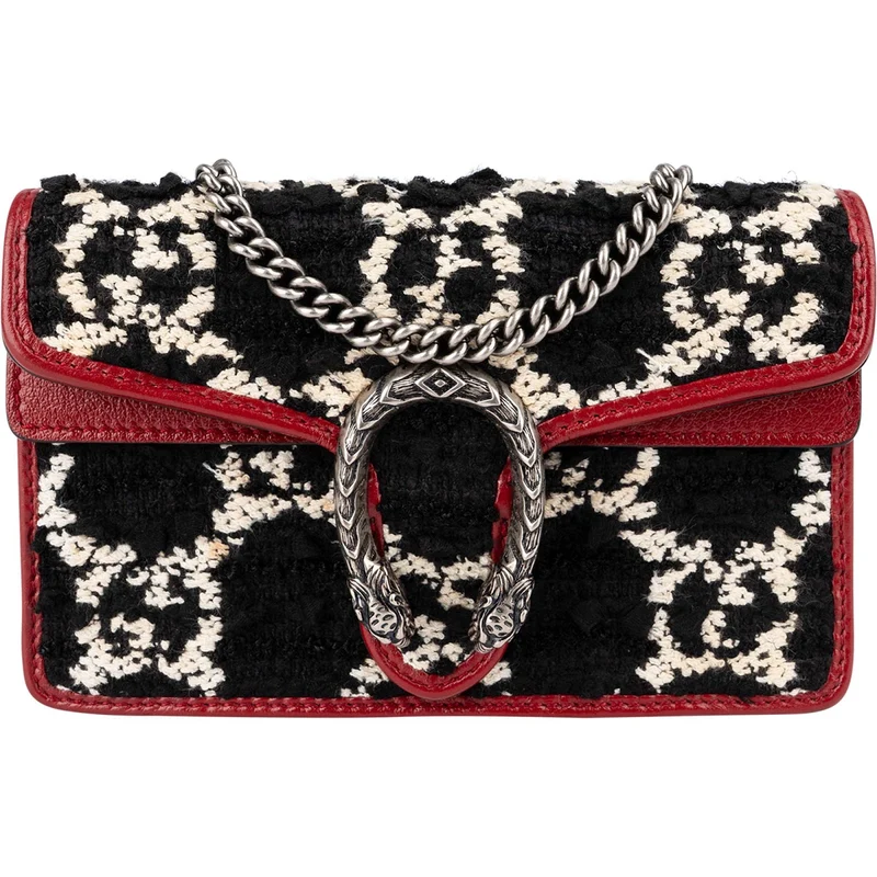 Gucci Tweed Monogram GG Dionysus Super Mini Crossbody Bag
