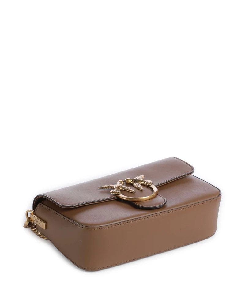 Pinko Love One Mini Slouchy Umhängetasche marrone cognac/antique gold