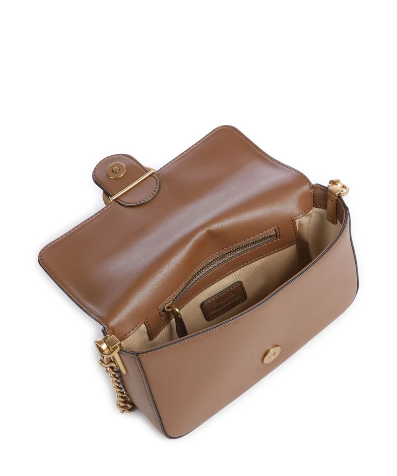 Pinko Love One Mini Slouchy Umhängetasche marrone cognac/antique gold