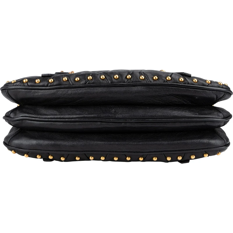 Miu Miu Quilted Leather Studded Turnlock Flap Shoulder Bag