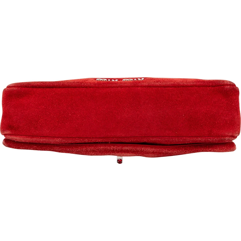 Miu Miu Red Suede Jeweled Chain Shoulder Crossbody Bag